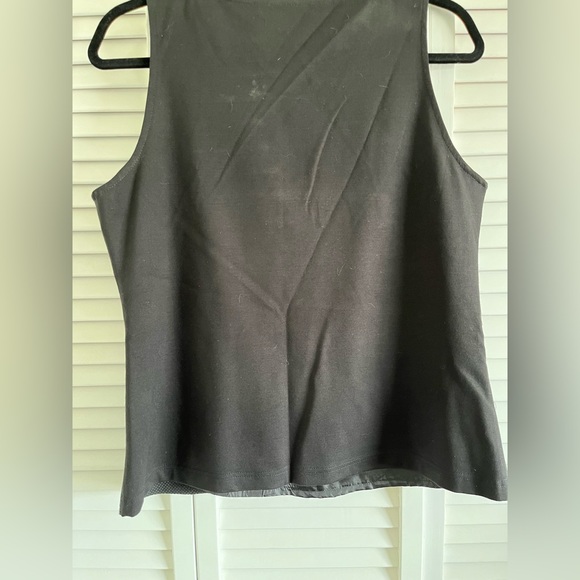 Black pleather top or vest, worn alone or with an article under it. Worn as vest - Picture 2 of 6